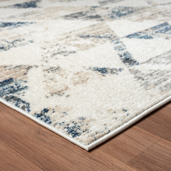 HomeRoots 8' Ivory Geometric Area Rug – Modern Turkish Design with High-Low Texture for Cozy Living Spaces 8' X 10' 515912