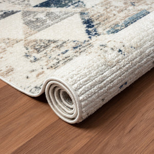 HomeRoots 8' Ivory Geometric Area Rug – Modern Turkish Design with High-Low Texture for Cozy Living Spaces 8' X 10' 515912