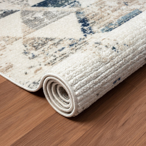 HomeRoots 8' Ivory Geometric Area Rug – Modern Turkish Design with High-Low Texture for Cozy Living Spaces 8' X 10' 515912