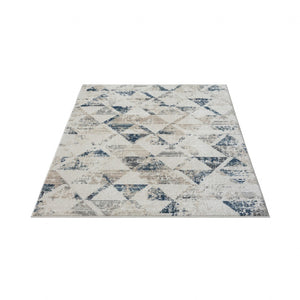 HomeRoots 8' Ivory Geometric Area Rug – Modern Turkish Design with High-Low Texture for Cozy Living Spaces 8' X 10' 515912
