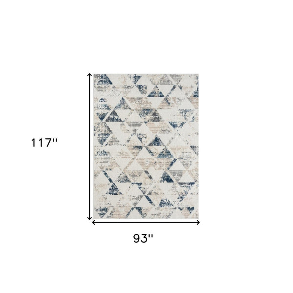 HomeRoots 8' Ivory Geometric Area Rug – Modern Turkish Design with High-Low Texture for Cozy Living Spaces 8' X 10' 515912