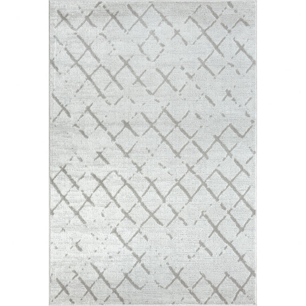 Homeroots 5' X 7' Cream Geometric Area Rug  Polypropylene 515915