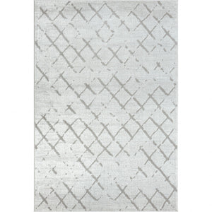 Homeroots 8' X 10' Cream Geometric Area Rug  Polypropylene 515916