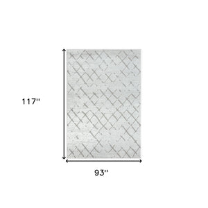 Homeroots 8' X 10' Cream Geometric Area Rug  Polypropylene 515916