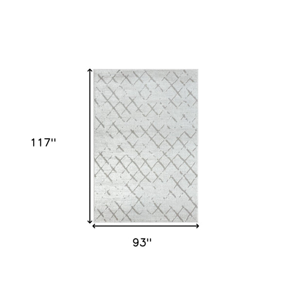 Homeroots 8' X 10' Cream Geometric Area Rug  Polypropylene 515916