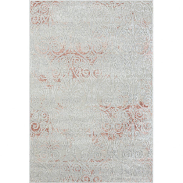 HomeRoots 8' Pink Floral Area Rug - Luxurious Machine-Woven Design for Living Rooms & Bedrooms, Soft Comfort 8' X 10' 515918