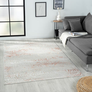 HomeRoots 8' Pink Floral Area Rug - Luxurious Machine-Woven Design for Living Rooms & Bedrooms, Soft Comfort 8' X 10' 515918
