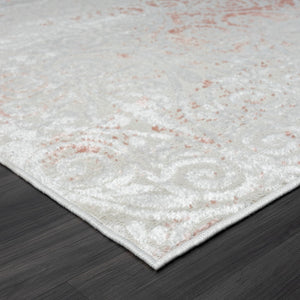 HomeRoots 8' Pink Floral Area Rug - Luxurious Machine-Woven Design for Living Rooms & Bedrooms, Soft Comfort 8' X 10' 515918