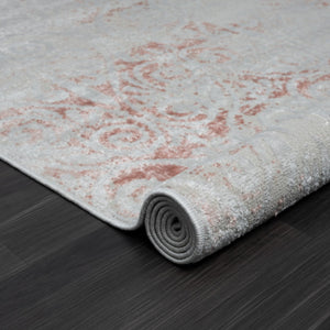 HomeRoots 8' Pink Floral Area Rug - Luxurious Machine-Woven Design for Living Rooms & Bedrooms, Soft Comfort 8' X 10' 515918