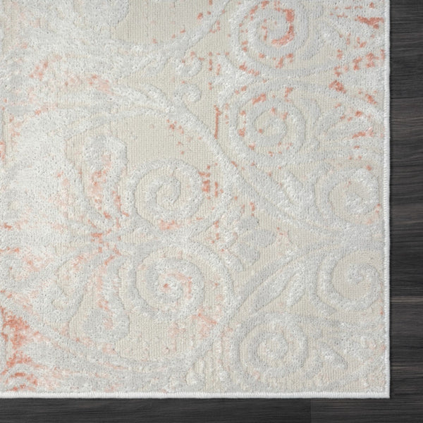 HomeRoots 8' Pink Floral Area Rug - Luxurious Machine-Woven Design for Living Rooms & Bedrooms, Soft Comfort 8' X 10' 515918