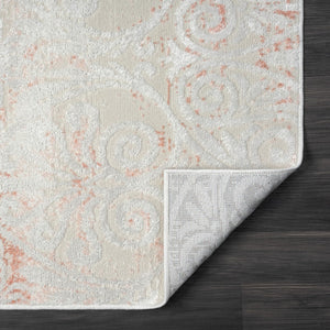 HomeRoots 8' Pink Floral Area Rug - Luxurious Machine-Woven Design for Living Rooms & Bedrooms, Soft Comfort 8' X 10' 515918