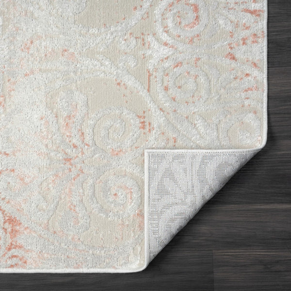 HomeRoots 8' Pink Floral Area Rug - Luxurious Machine-Woven Design for Living Rooms & Bedrooms, Soft Comfort 8' X 10' 515918