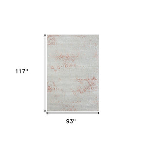 HomeRoots 8' Pink Floral Area Rug - Luxurious Machine-Woven Design for Living Rooms & Bedrooms, Soft Comfort 8' X 10' 515918