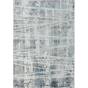 HomeRoots 8' Blue Abstract Area Rug - Modern Design for Living Rooms, Bedrooms, and Home Offices, Soft Comfort 8' X 10' 515920