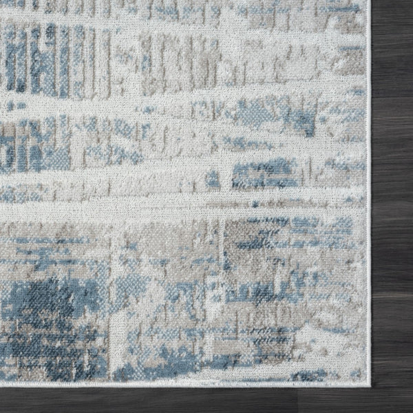 HomeRoots 8' Blue Abstract Area Rug - Modern Design for Living Rooms, Bedrooms, and Home Offices, Soft Comfort 8' X 10' 515920