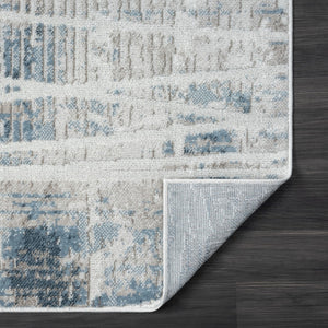 HomeRoots 8' Blue Abstract Area Rug - Modern Design for Living Rooms, Bedrooms, and Home Offices, Soft Comfort 8' X 10' 515920
