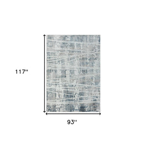 HomeRoots 8' Blue Abstract Area Rug - Modern Design for Living Rooms, Bedrooms, and Home Offices, Soft Comfort 8' X 10' 515920