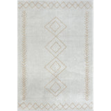 Homeroots 5' X 7' Cream Diamond Area Rug Cream Polypropylene 515921