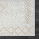 Homeroots 5' X 7' Cream Diamond Area Rug Cream Polypropylene 515921