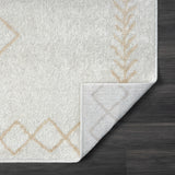 Homeroots 5' X 7' Cream Diamond Area Rug Cream Polypropylene 515921