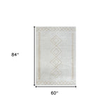 Homeroots 5' X 7' Cream Diamond Area Rug Cream Polypropylene 515921