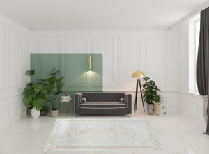 HomeRoots 8' Cream Diamond Area Rug - Timeless Design for Cozy Living Spaces, Soft and Durable Foundation 8' X 10' 515922