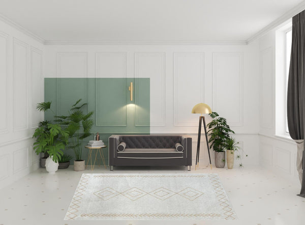 HomeRoots 8' Cream Diamond Area Rug - Timeless Design for Cozy Living Spaces, Soft and Durable Foundation 8' X 10' 515922