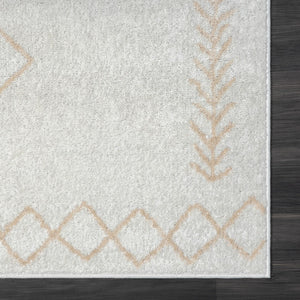 HomeRoots 8' Cream Diamond Area Rug - Timeless Design for Cozy Living Spaces, Soft and Durable Foundation 8' X 10' 515922
