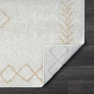 HomeRoots 8' Cream Diamond Area Rug - Timeless Design for Cozy Living Spaces, Soft and Durable Foundation 8' X 10' 515922