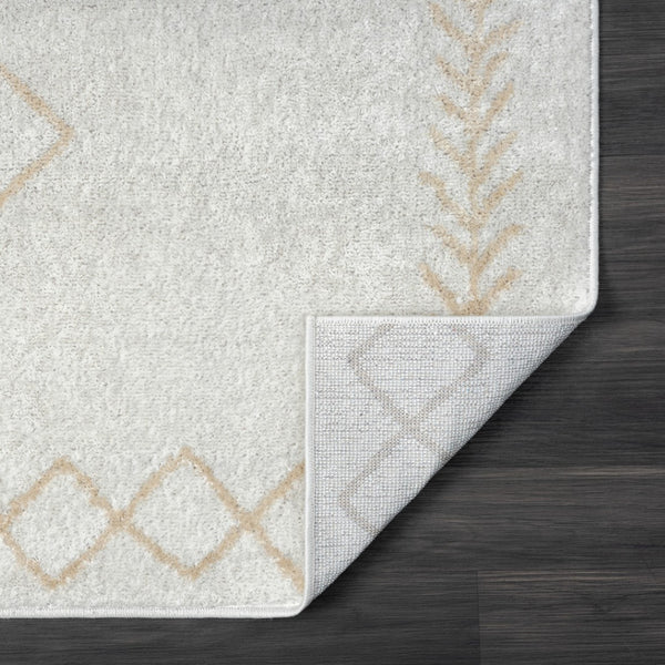 HomeRoots 8' Cream Diamond Area Rug - Timeless Design for Cozy Living Spaces, Soft and Durable Foundation 8' X 10' 515922