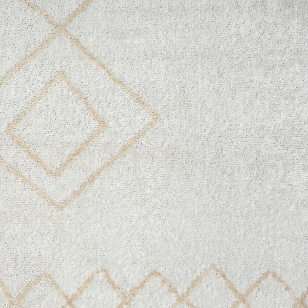 HomeRoots 8' Cream Diamond Area Rug - Timeless Design for Cozy Living Spaces, Soft and Durable Foundation 8' X 10' 515922