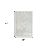 Homeroots 8' X 10' Cream Diamond Area Rug Cream Polypropylene 515922