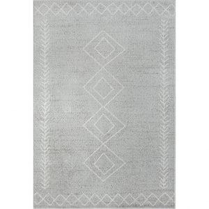 Homeroots 5' X 7' Gray Diamond Area Rug Gray Polypropylene 515923