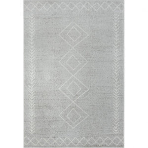 HomeRoots 8' Cream Diamond Area Rug - Timeless Design for Cozy Living Spaces, Soft and Durable Foundation 8' X 10' 515924