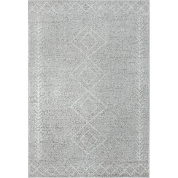 HomeRoots 8' Cream Diamond Area Rug - Timeless Design for Cozy Living Spaces, Soft and Durable Foundation 8' X 10' 515924