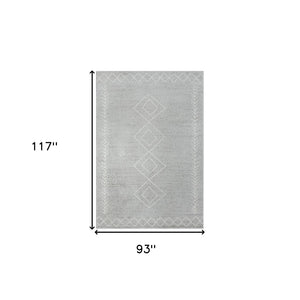 HomeRoots 8' Cream Diamond Area Rug - Timeless Design for Cozy Living Spaces, Soft and Durable Foundation 8' X 10' 515924