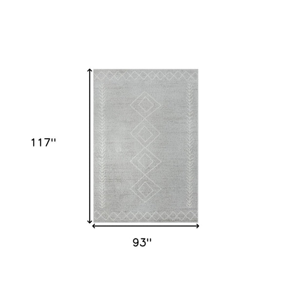 HomeRoots 8' Cream Diamond Area Rug - Timeless Design for Cozy Living Spaces, Soft and Durable Foundation 8' X 10' 515924