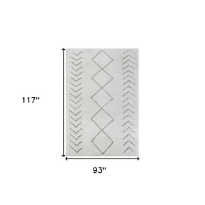 Homeroots 8' X 10' Cream Diamond Area Rug Cream Polypropylene 515926