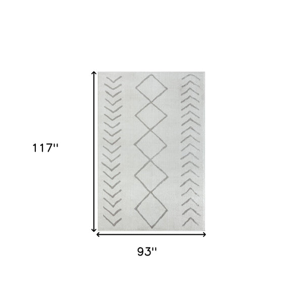 Homeroots 8' X 10' Cream Diamond Area Rug Cream Polypropylene 515926