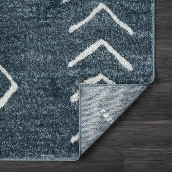 Homeroots 8' X 10' Blue Diamond Area Rug Gray Polypropylene 515928