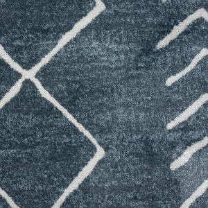 Homeroots 8' X 10' Blue Diamond Area Rug Gray Polypropylene 515928