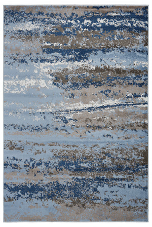 Homeroots 5' X 7' Blue Abstract Area Rug  Jute 515929