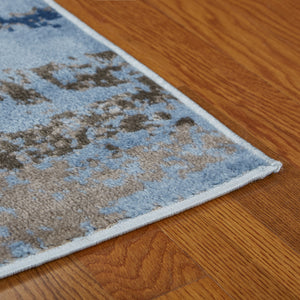 Homeroots 5' X 7' Blue Abstract Area Rug  Jute 515929