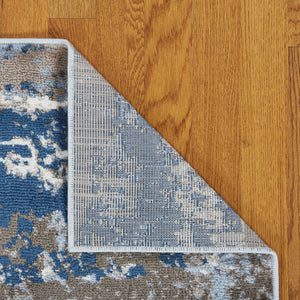 Homeroots 5' X 7' Blue Abstract Area Rug  Jute 515929