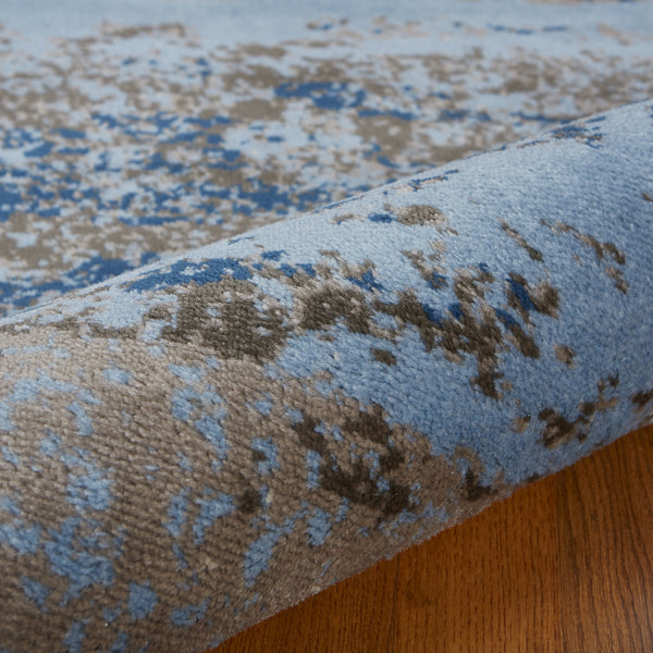 Homeroots 5' X 7' Blue Abstract Area Rug  Jute 515929