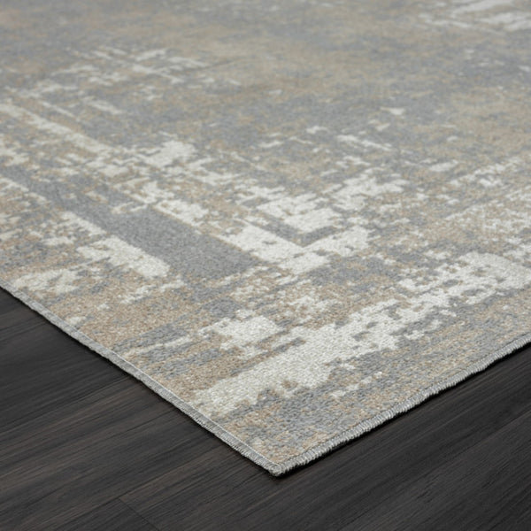 HomeRoots 8' Gray Abstract Distressed Area Rug - Timeless Design, Machine Washable, Perfect for Any Space! 8' X 10' 515933