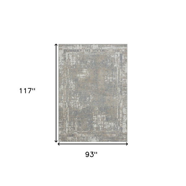 HomeRoots 8' Gray Abstract Distressed Area Rug - Timeless Design, Machine Washable, Perfect for Any Space! 8' X 10' 515933