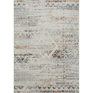 Homeroots 8' X 10' Ivory Tribal Distressed Washable Area Rug  Polyester 515934