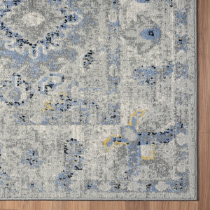 Homeroots 8' X 10' Blue Floral Area Rug  Polyester 515939