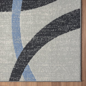 Homeroots 8' X 10' Blue Geometric Area Rug  Polyester 515941